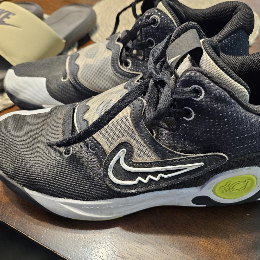 Nike Black and White Sneakers with Lime Accents